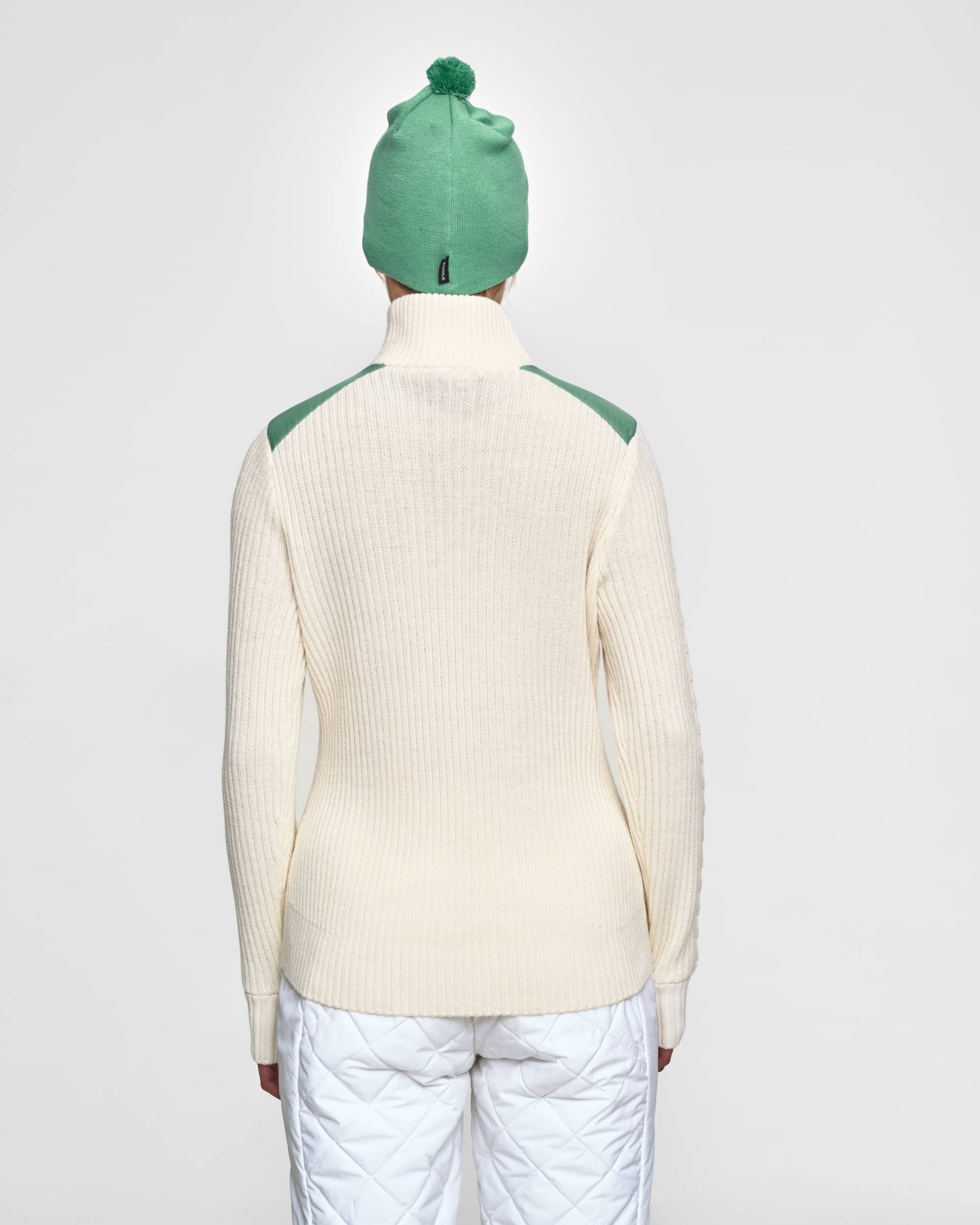 Sweater Half Zip Comfy for women - Green pastel