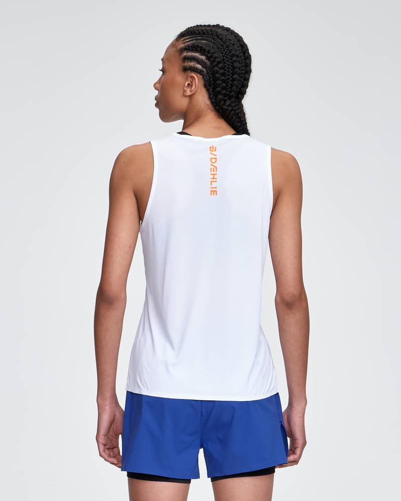 Running Singlet 365 for Women White Model Back
