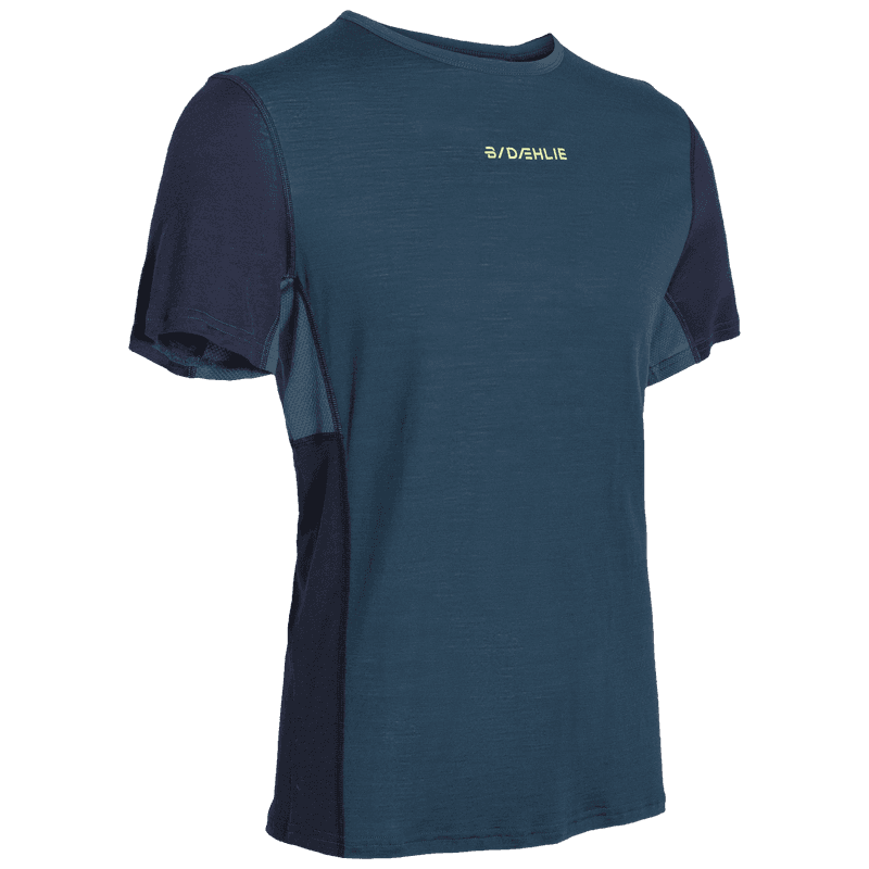 Wool T-Shirt for Men Performance Running Teal Blue Product Front