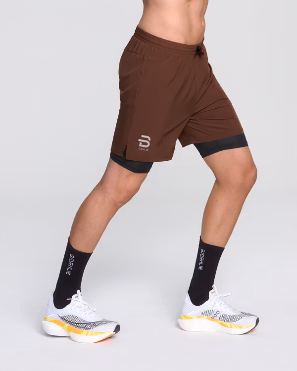 Run 2 i 1 løpeshorts til herre